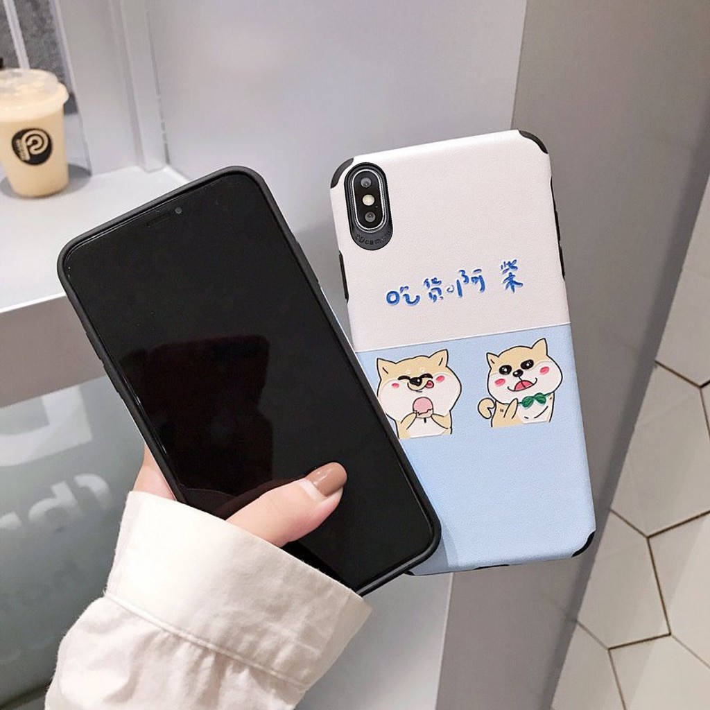 [ IPHONE ] Ốp Lưng Da IMD Shiba Kute - R034