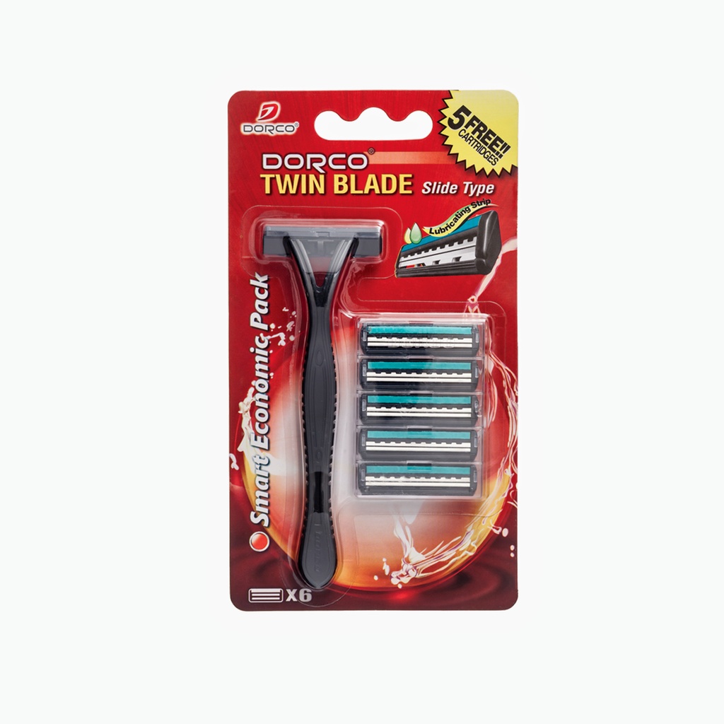 Combo 2 vỉ dao cạo râu 2 lưỡi DORCO TWIN BLADE Slide type tặng 2 sản phẩm cùng loại