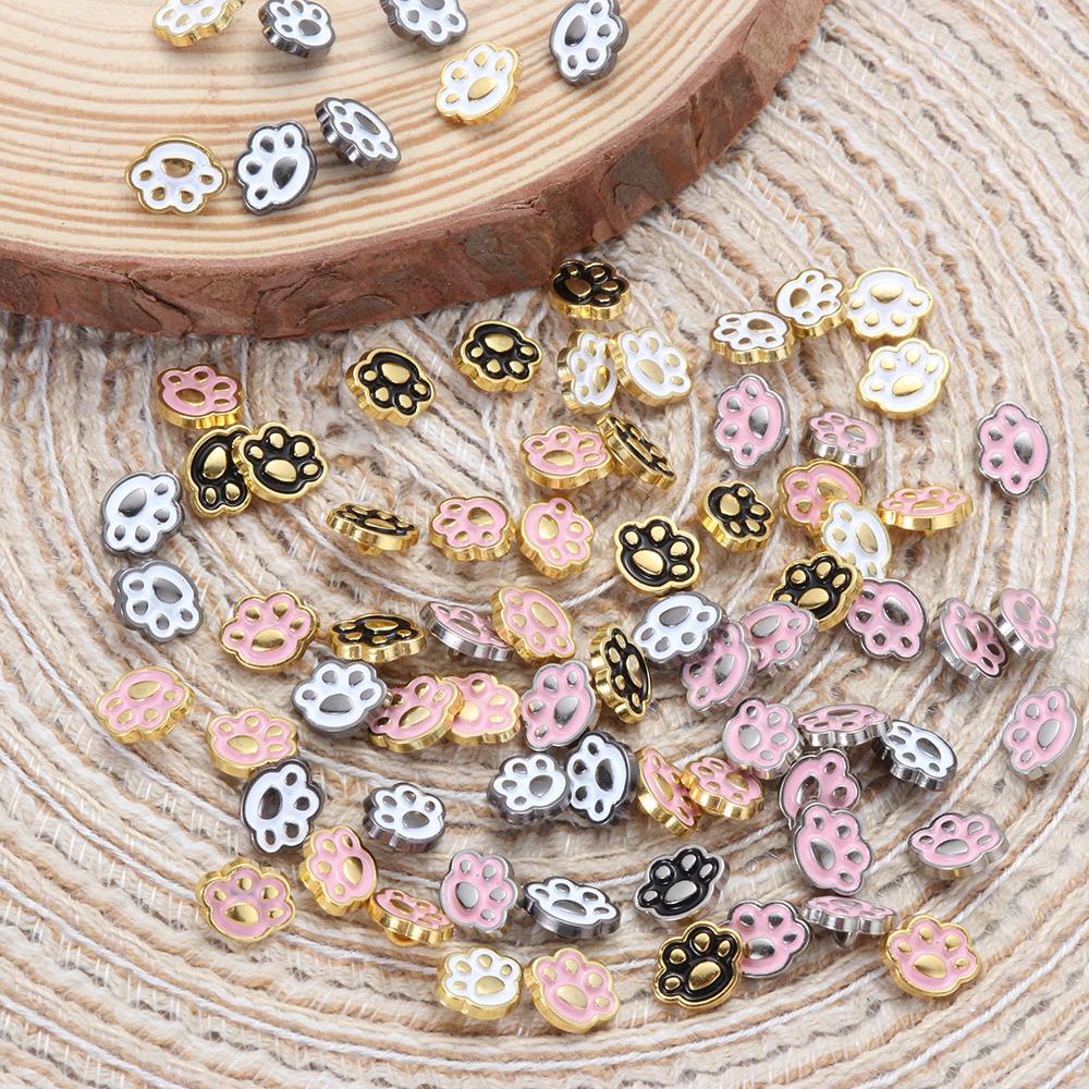 BEBETTERM Set 20 Nút Nhựa Hình Dấu Chân Mèo Dễ Thương Cho Búp Bê
