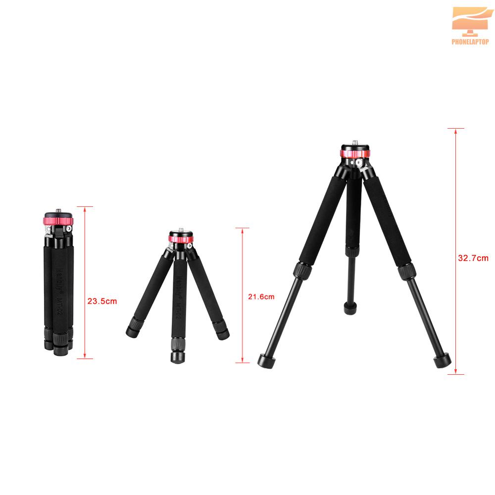 Giá Đỡ Ba Chân Để Bàn Bằng Hợp Kim Nhôm Manbily Mt-02 2 Phần 1 / 4 & 3 / 8 Inch Cho Máy Ảnh Canon Nikon Sony Dslr Ildc Dv Max. 20kg