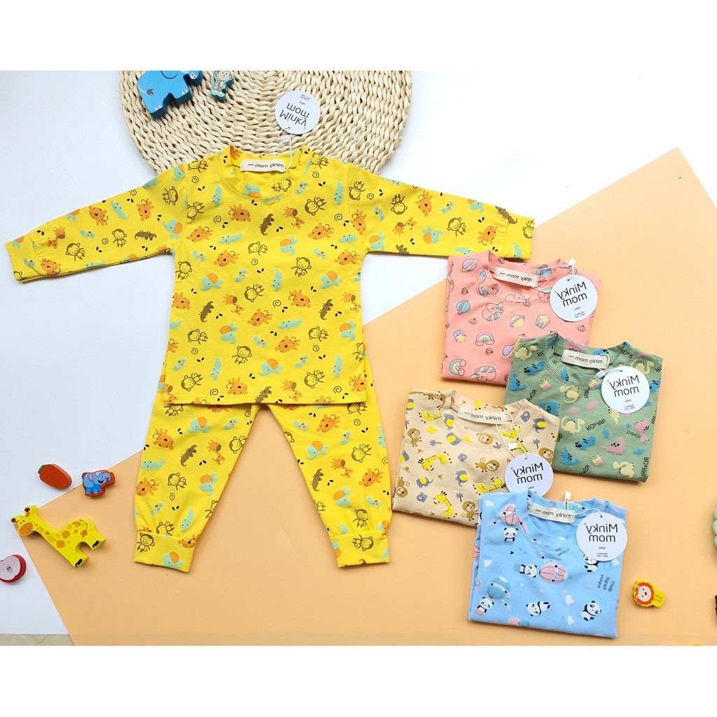 Bộ Cotton  Minky mom in hình ngộ nghĩnh cho bé trai và bé gái 0-4 tuổi