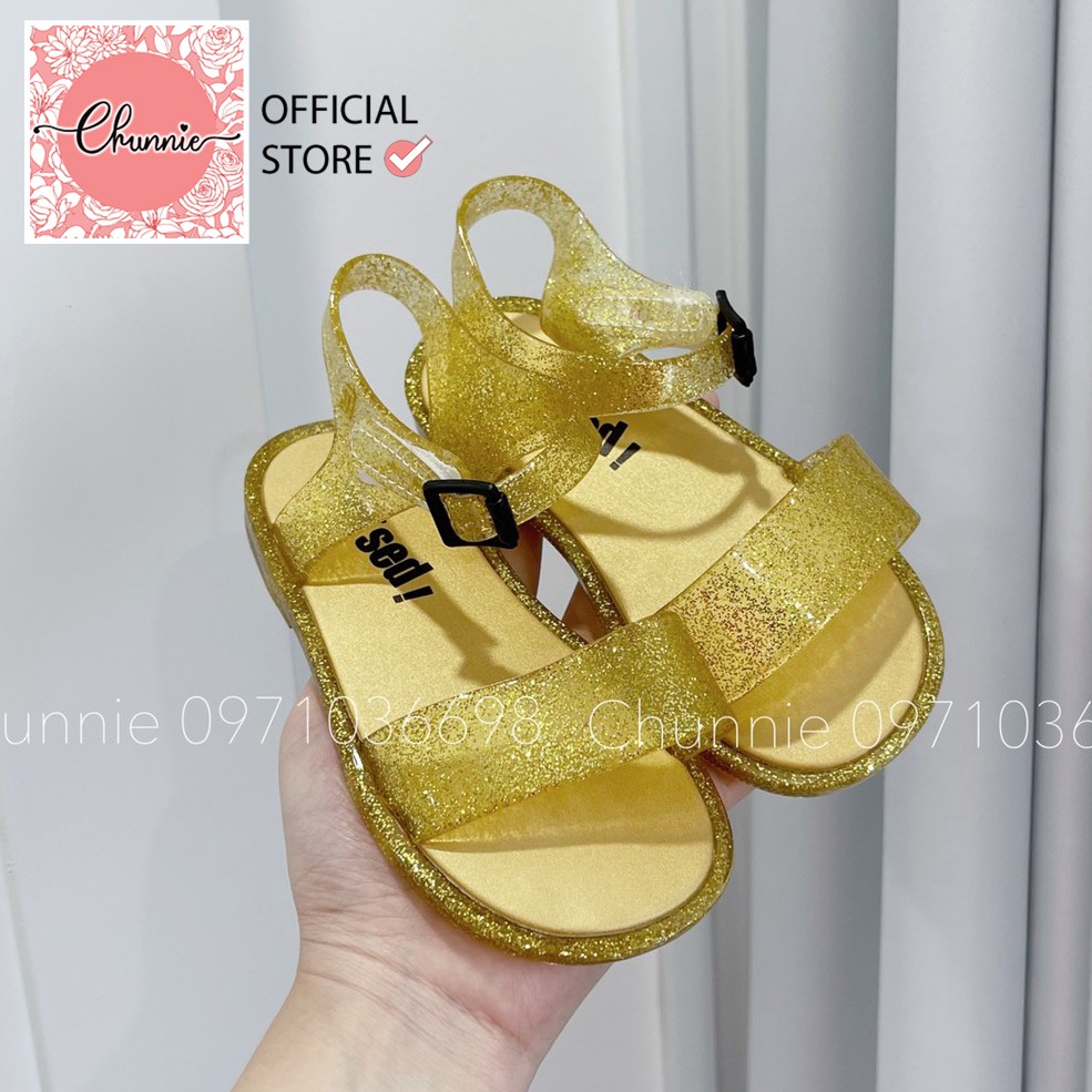 Dép sandal cho bé gái MINISED JELLY SHOES KID chất liệu nhựa dẻo, mềm mại, đế êm, quai dán tiện dụng