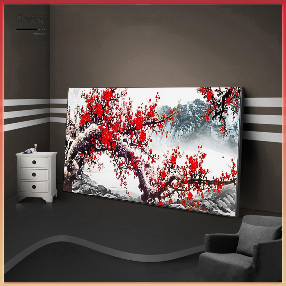 Tranh Đính Đá Kim Cương Toàn Bộ 5d Diy Hình Vẽ Hoa Đào