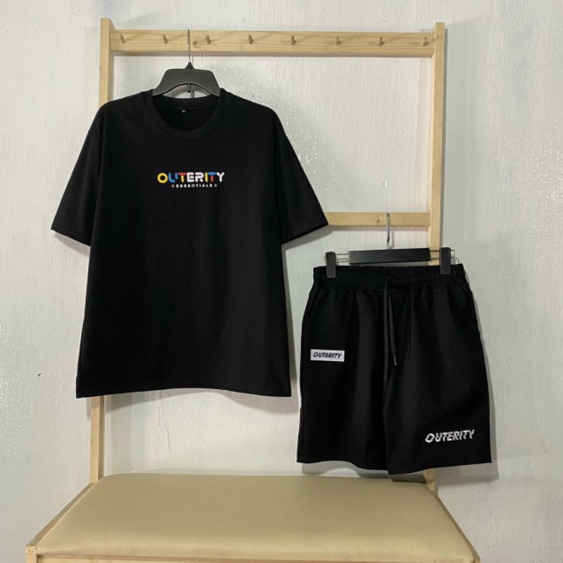XPstore Quần short kaki OUTERITY chữ thêu Nam Nữ (Ảnh thật)