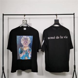 Áo thun ngắn tay dáng rộng in chữ acmedelavie đơn giản cho unisex