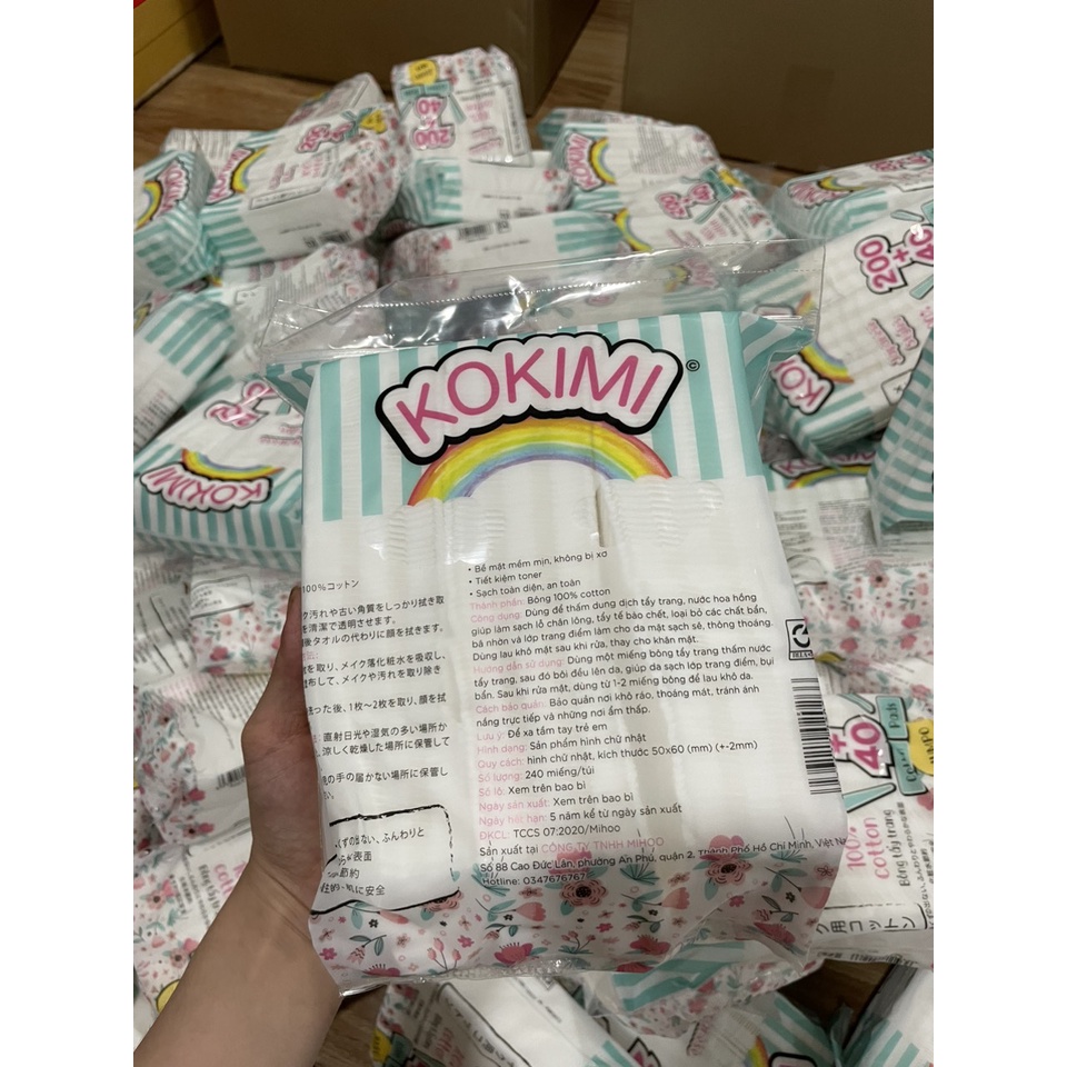 BÔNG TẨY TRANG MIHOO KOKIMI 150 200 210 240 miếng MỀM MẠI 100% COTTON-CHÍNH HÃNG 100%