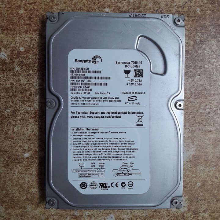 Ổ cứng máy tính 160GB hàng chuẩn bóc máy - HDD 160GB cho PC , Desktop