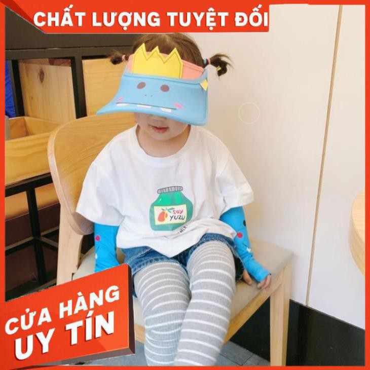 Bộ Ống Tay Chống Nắng Và Mũ Họa Tiết Hoạt Hình Thời Trang Mùa Hè Cho Bé