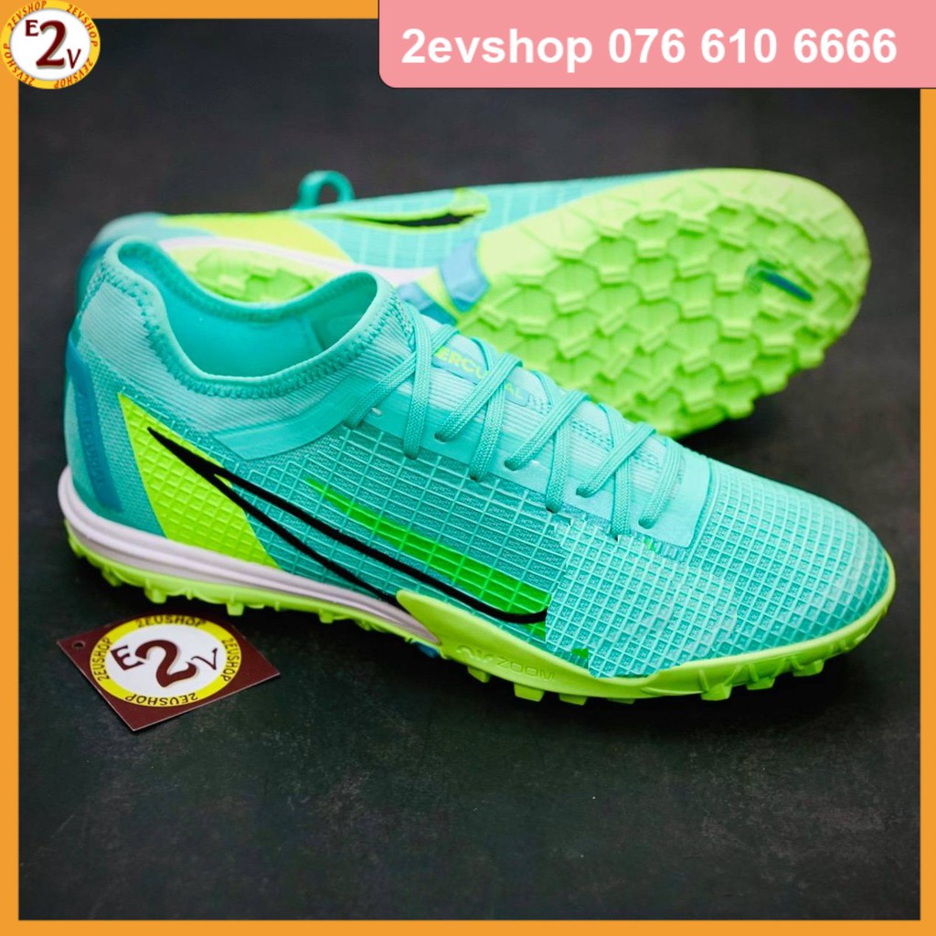 Giày đá bóng nam cỏ nhân tạo 𝐙𝐨𝐨𝐦 𝐌𝐞𝐫𝐜𝐮𝐫𝐢𝐚𝐥 𝐕𝐚𝐩𝐨𝐫 𝟏𝟒 Pro Xanh Ngọc,giày đá banh thể thao hot trendy - 2EVSHOP