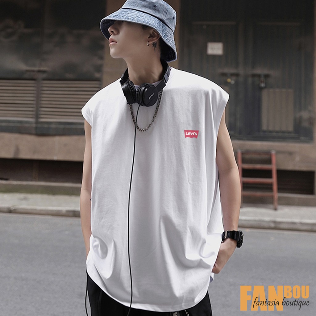 Áo Thun Nam Tanktop sát nách tay rộng logo Le vis – Fanbou AT005