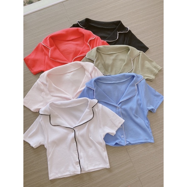 ÁO CROPTOP CỔ VEST