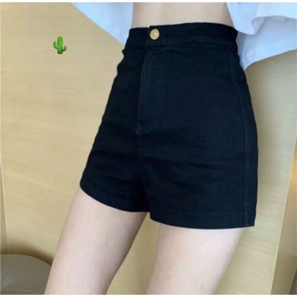 Quần Short Jeans Nữ Cạp Cao Gập Gấu Nơ Xinh Sang Chảnh Siêu Hack Dáng