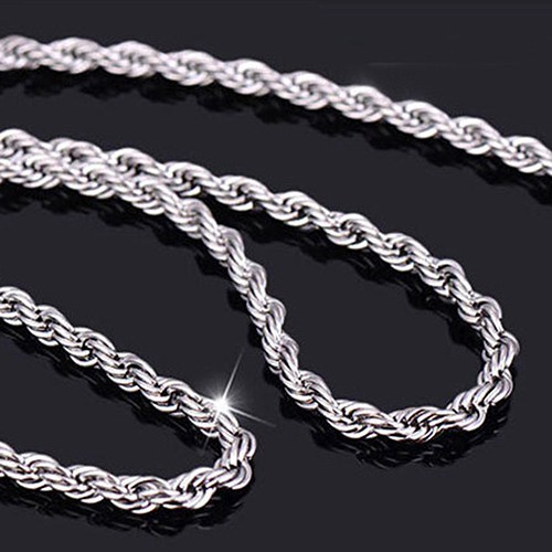 Dây Chuyền Charm Thời Trạng Loại Dây Bạc 925 Xoắn Dành Cho Cả Nam Và Nữ UnisexSilver