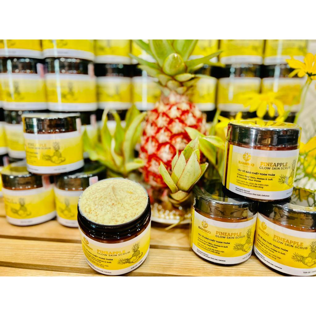 Tẩy tế bào chết toàn thân chiết xuất dứa Bamboo Pinapple Glow Skin Scrub hũ 200gr