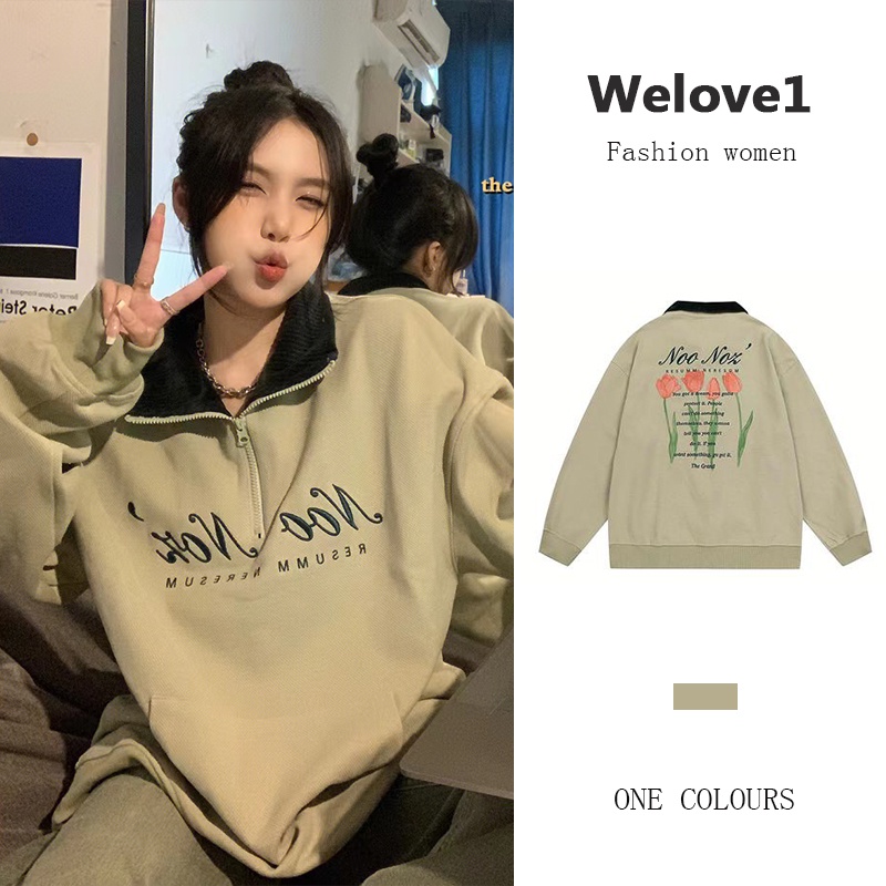 Áo Thun polo Dài Tay Form Rộng Phong Cách Hàn Quốc Dành Cho Nữ