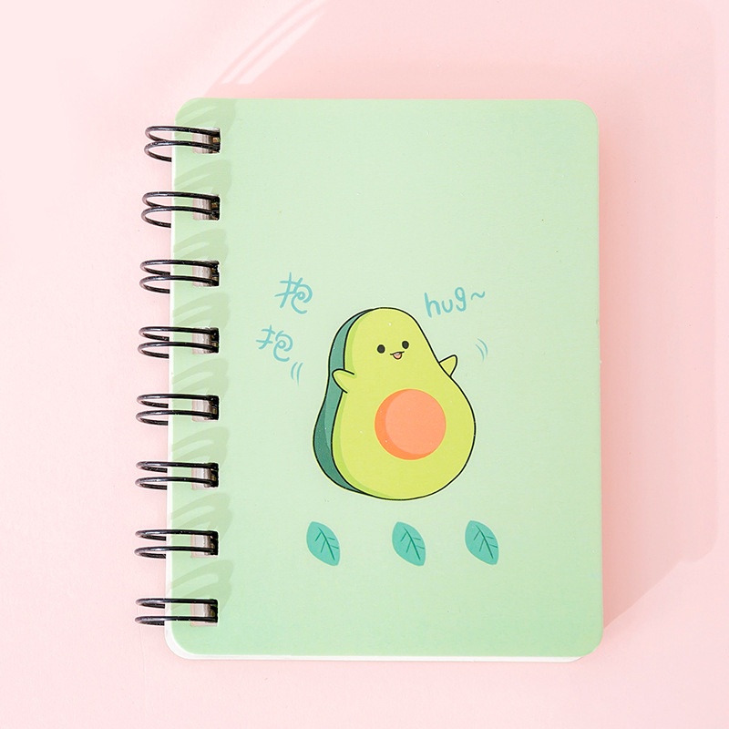 Cute Avocado Rollover Coil Notebook Portable PortableA7Notebook Student Mini Pockets Notebook Small Notebook