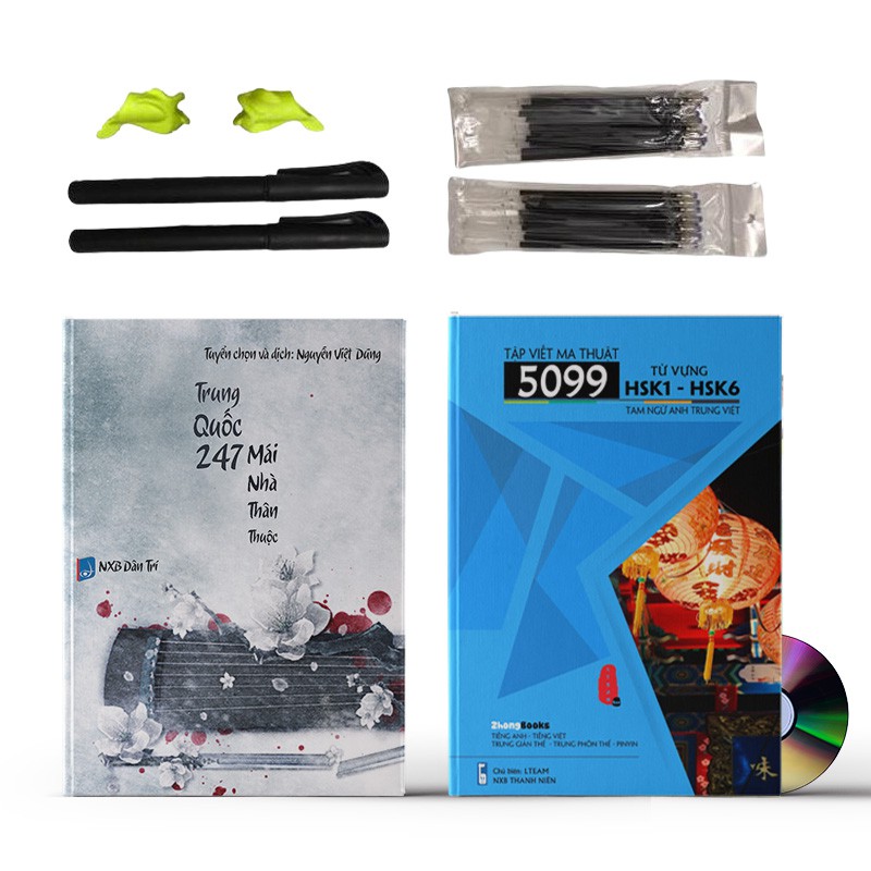 Sách - Combo: Tập Viết Ma Thuật 5099 Từ Vựng HSK1 - HSK6 + Trung Quốc 247 – Mái Nhà Thân Thuộc + DVD