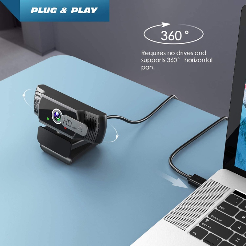 YOUDO PC 1080P AutoFocus 360° Webcam Live Broadcast Microphone USB Auto Installation Web Camera for Screaming Online Class