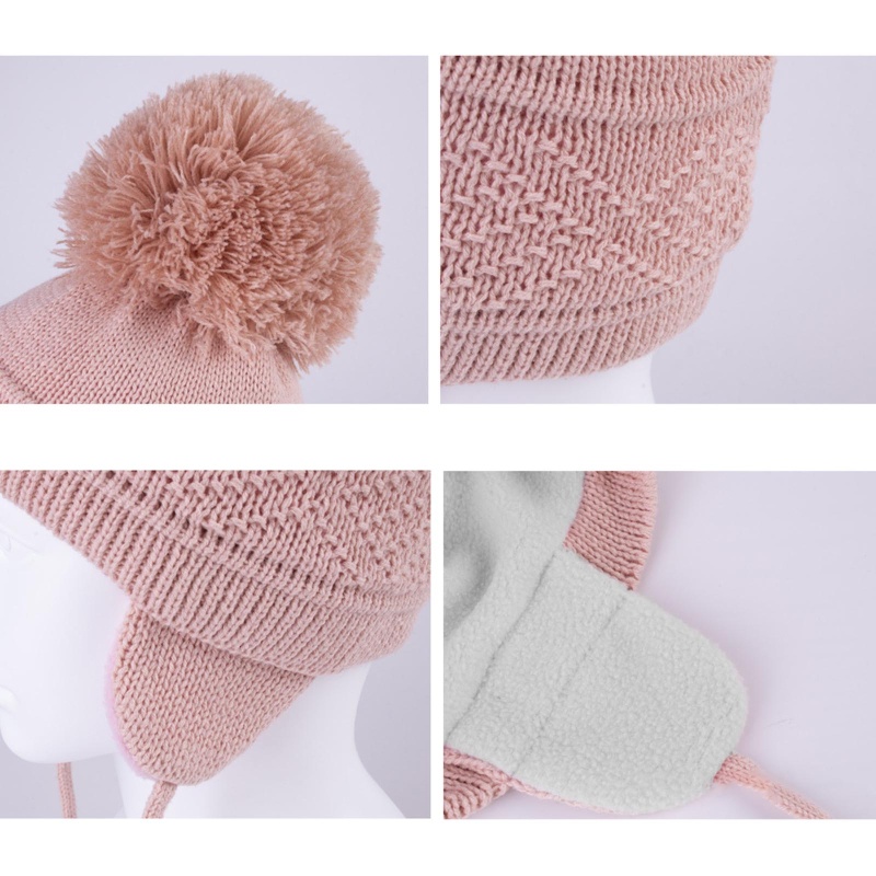 Mũ beanie Trùm Tai Giữ Ấm Màu Sắc Đơn Giản Cho Bé