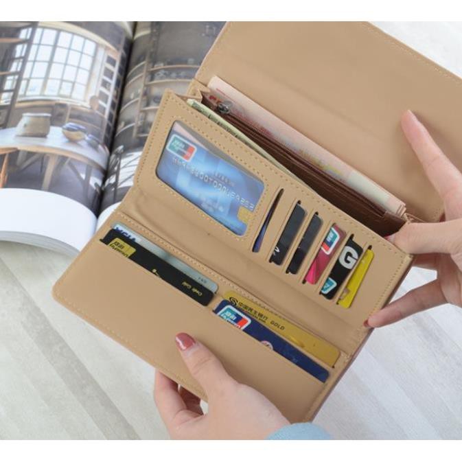 Ví Nữ Da Pu 3 Ngăn - Thiết Kế Sừng Nai Mới 2021
