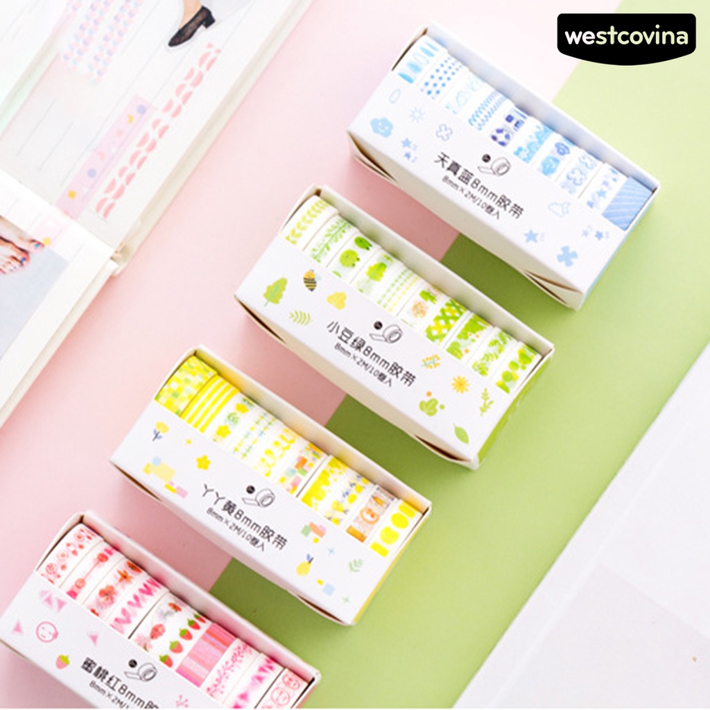 [Hot]✍Cuộn Băng Keo Giấy Họa Tiết Trái Dâu Dễ Thương