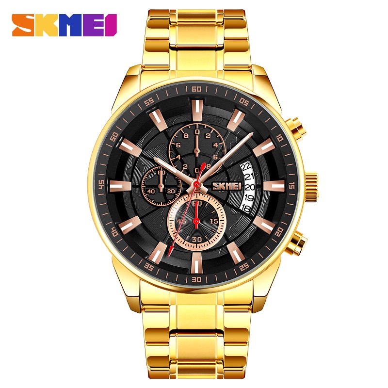 Đồng Hồ Quartz Chronograph Đa Năng Chống Thấm Nước Chất Liệu Thép Không Gỉ 9285 SKMEI