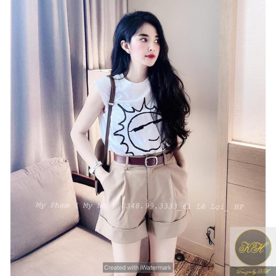 Set áo phông mặt trời mix sooc 2 màu cực chất S04, thời trang nữ Hamoon | BigBuy360 - bigbuy360.vn