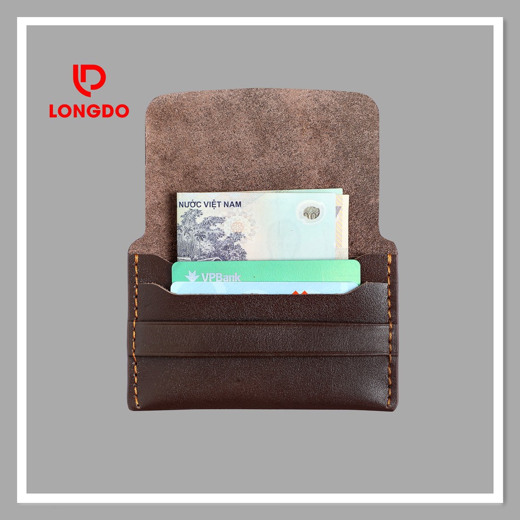 Ví đựng thẻ ATM cao cấp - Cam kết 100% da bò thật - Hàng chính hãng thương hiệu Longdo Leather -C01