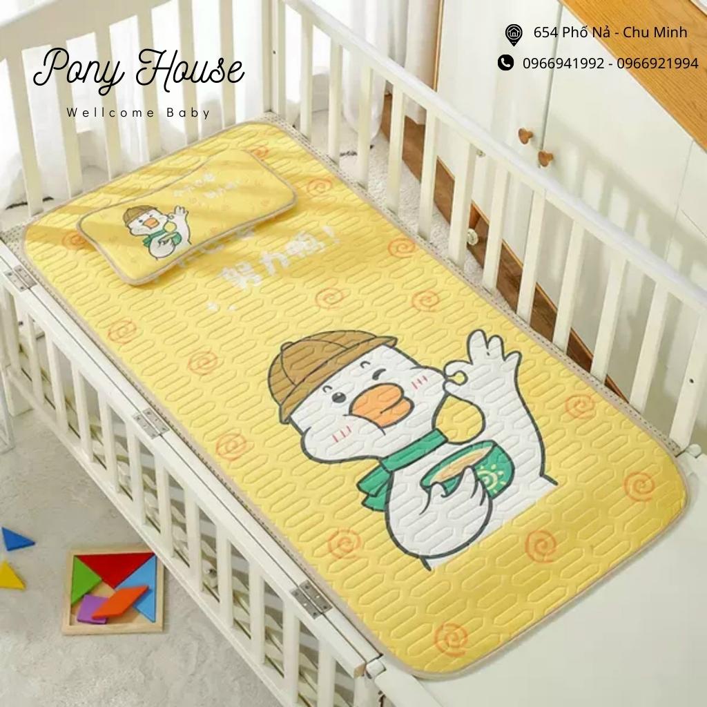 Chiếu Điều Hòa Cao Su Non Tặng Kèm Gối Cho Bé, Chiếu Cao Su Non 5D Thoáng Mát Cho Bé Từ Sơ Sinh