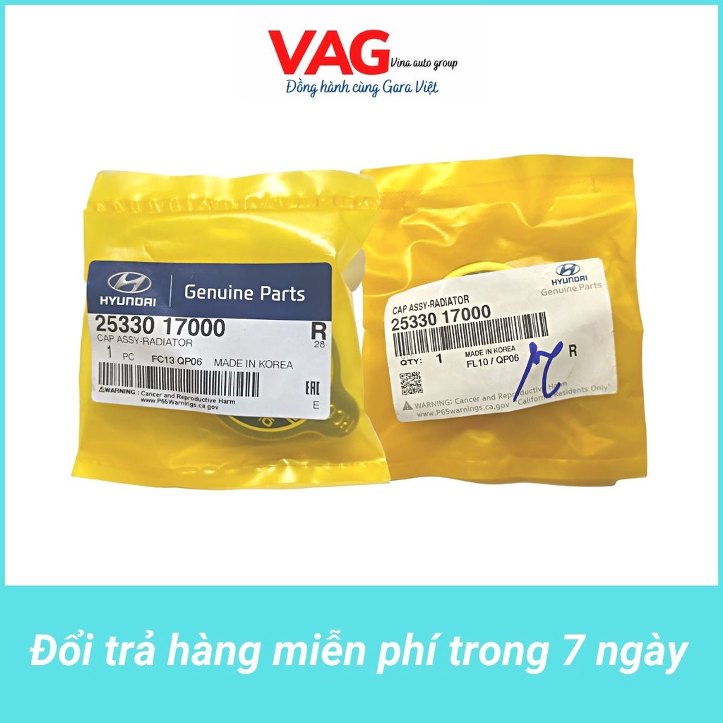 [Chính hãng] Nắp két nước 0.9 chính hãng hợp kim, dày dặn, siêu bền, dùng cho Hyundai, Kia, nissan, ...