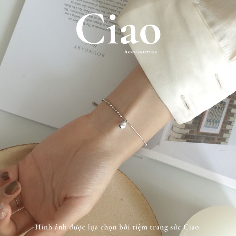 [TRENDY] Vòng tay/ Lắc tay nữ mạ bạc S925 may mắn thiết kế đơn giản Lucky Ciao