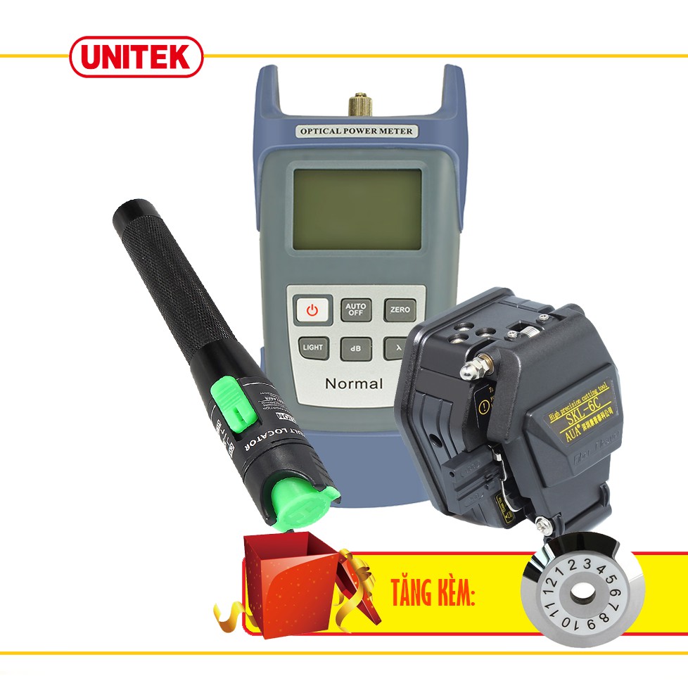 Máy Đo Công Suất Quang Normal + Dao Cắt Quang SKL-6C + Bút Soi Quang 20KM Tặng Lưỡi Dao Cắt Quang