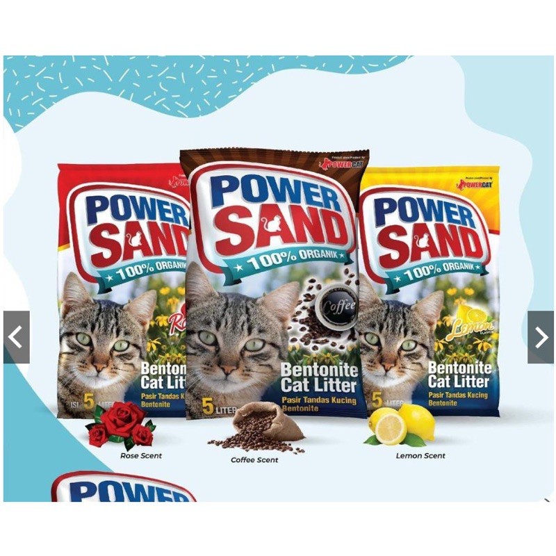 Cát Vệ Sinh Power Sand Bentonite Cat Litter Túi 15l - 3 mùi hương