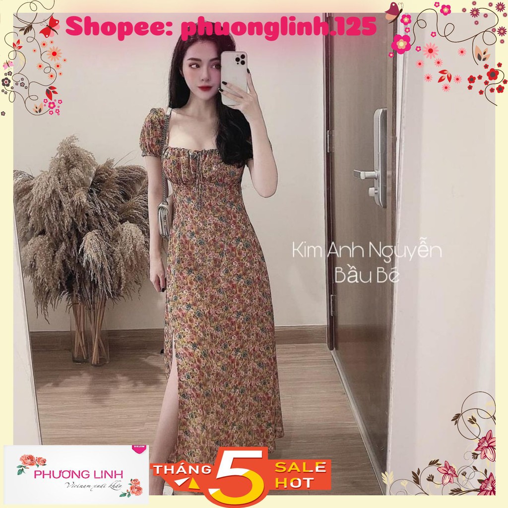 VÁY HOA RÚM NGỰC XẺ TÀ CHO NỮ | BigBuy360 - bigbuy360.vn