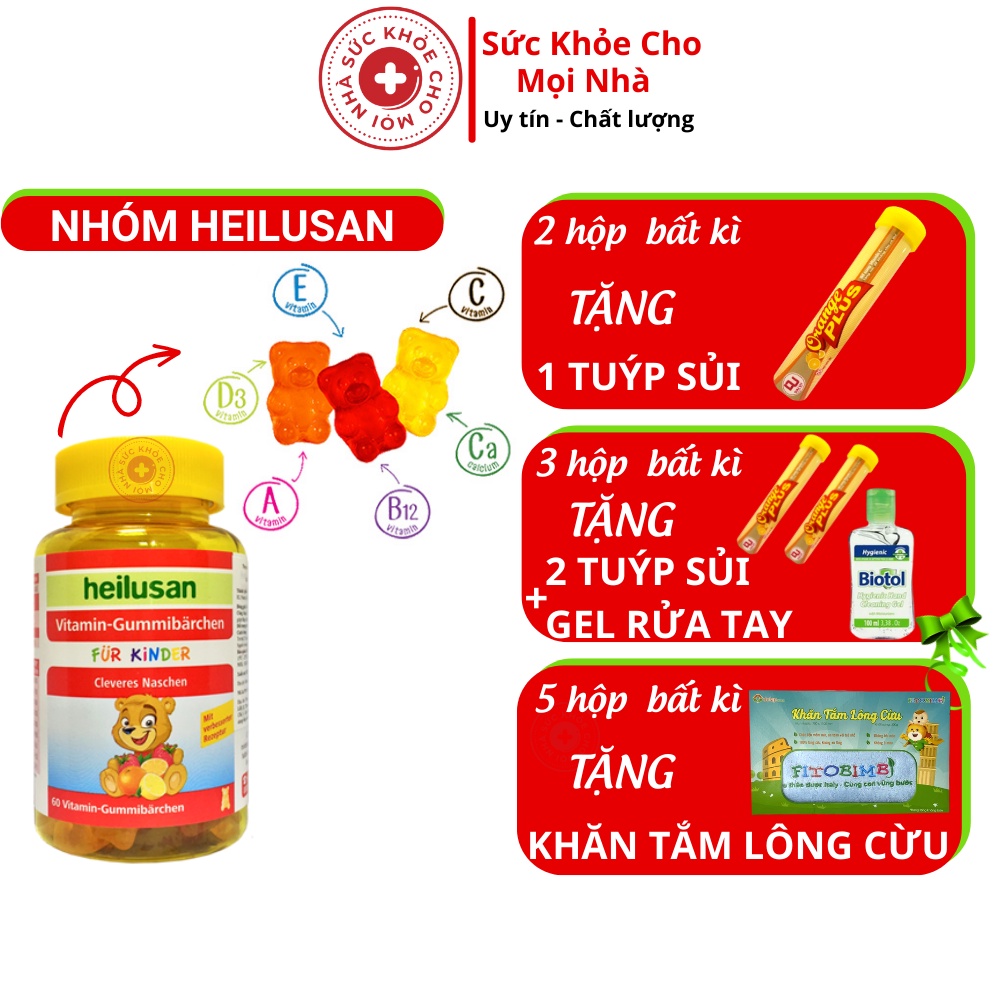 Kẹo dẻo Heilusan Vitamin con gấu Bổ sung Multivitamin Cho Bé Nhập khẩu trực tiếp từ Đức