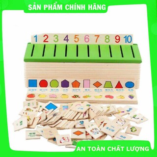 [Hỗ trợ giá] Bộ đồ chơi hộp thả hình theo chủ đề bằng gỗ, luyện trí nhớ hình ảnh_Chính hãng