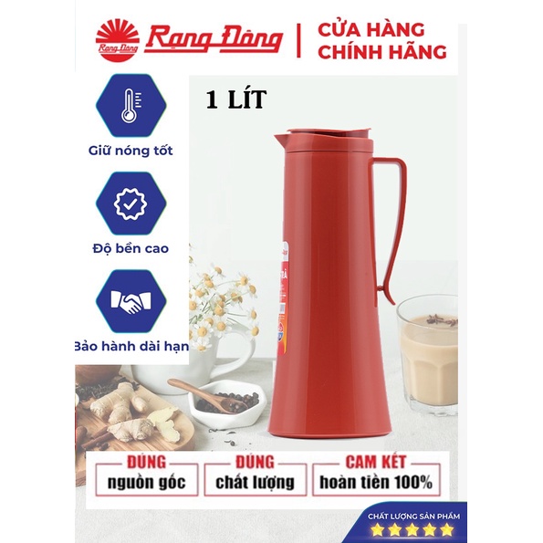 Phích nước Rạng Đông 1 lit, bình thuỷ mini giữ nhiệt đựng nước nóng, Model RD 1040 N1.E