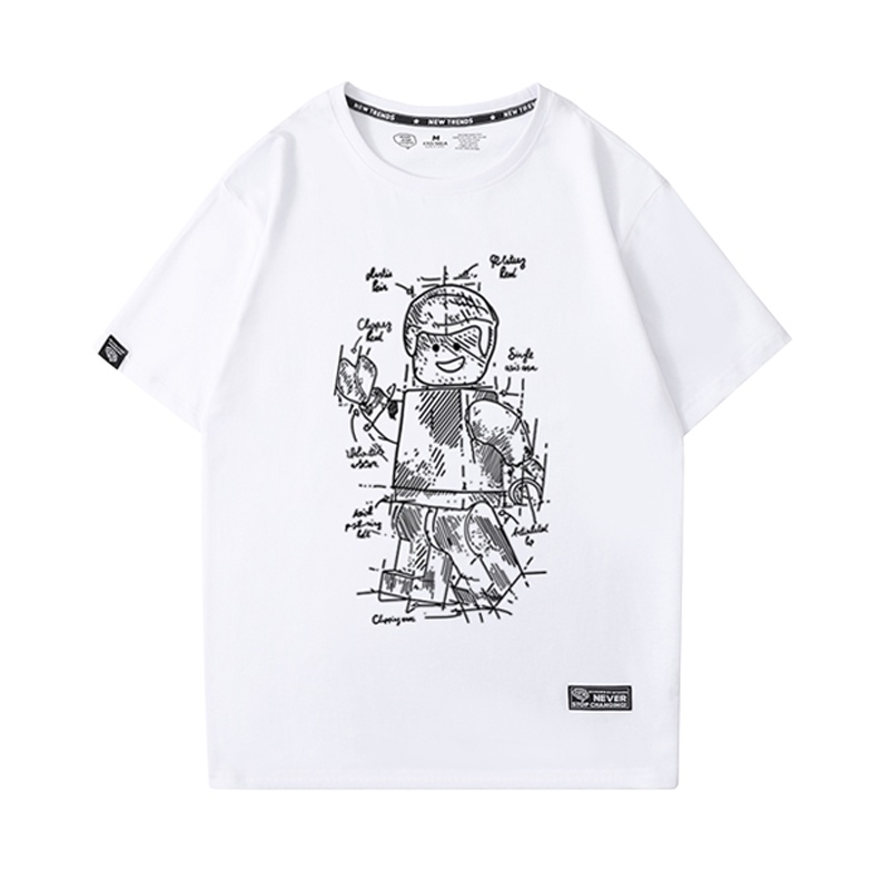 Áo Thun Cotton Tay Lỡ In Hình Lego Ninjago Thời Trang Cho Nam