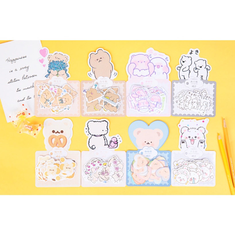Sticker 40 miếng dán cute chống nước siêu đáng yêu, hình dán mũ bảo hiểm, laptop, điện thoại, vali