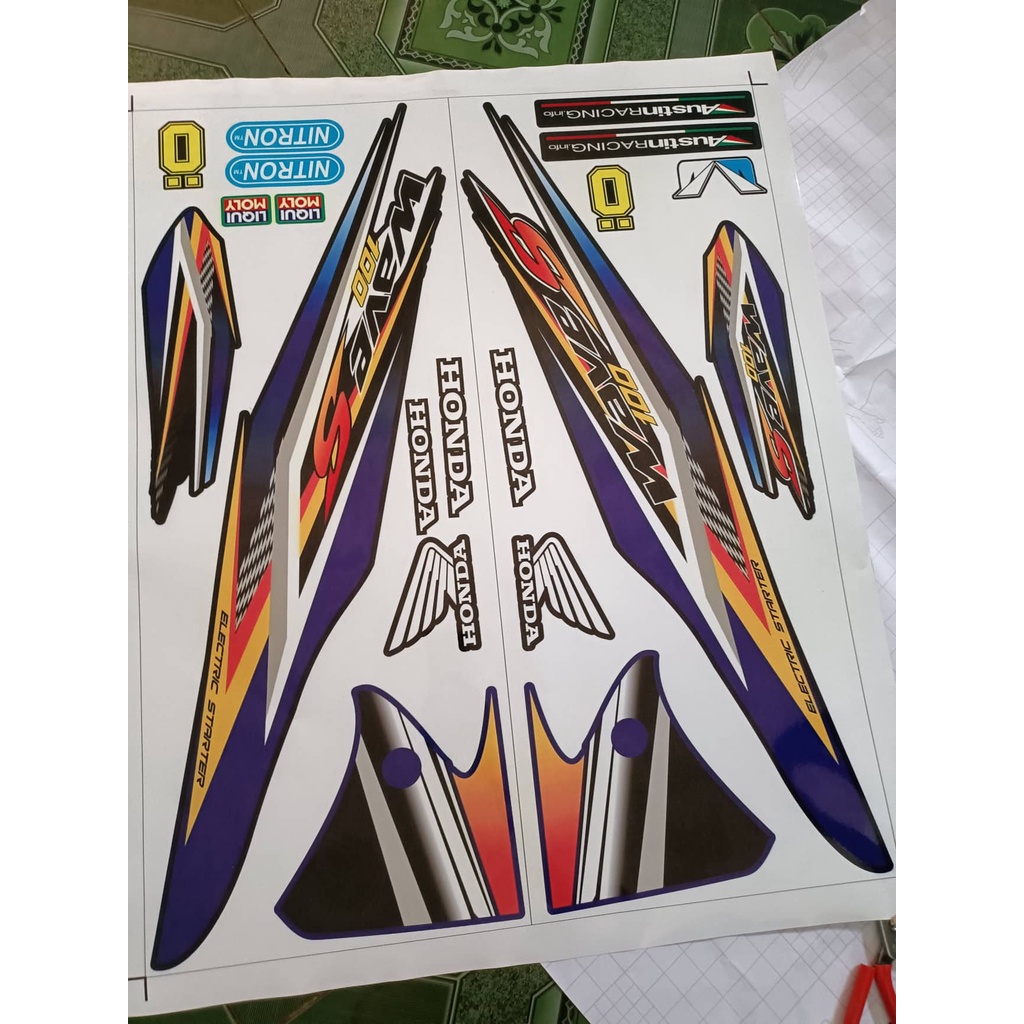 Tem rời wave s110 xanh đen