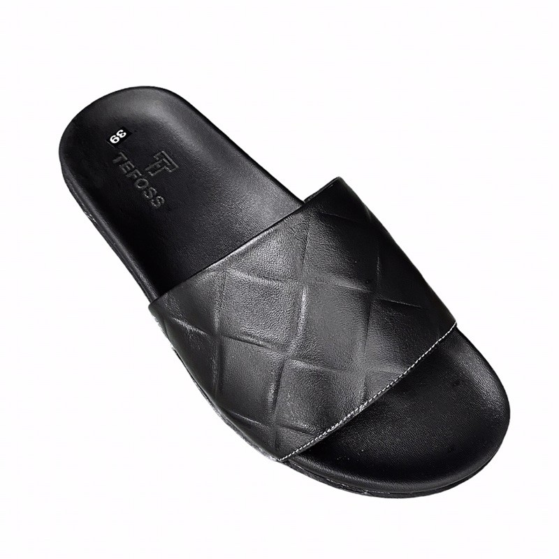 Dép nam da bò thật TEFOSS DT01 quai ngang trẻ trung, năng động size 38-44