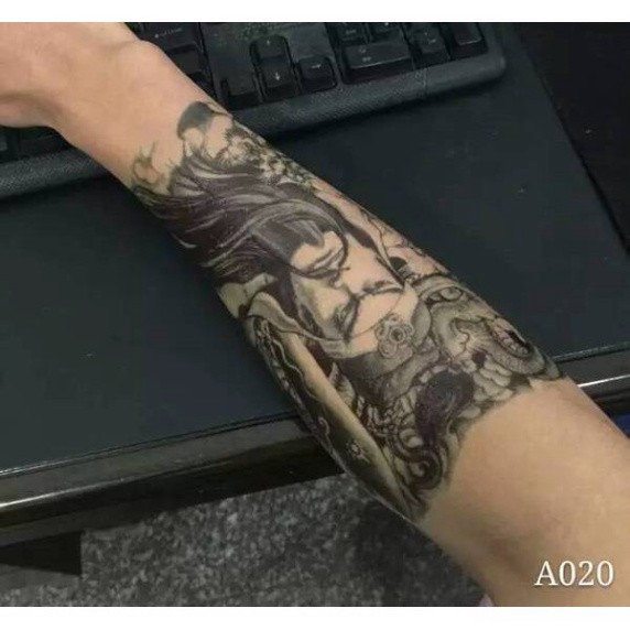 Hình xăm dán tattoo Quan Công - miếng dán hình xăm đẹp dành cho nam