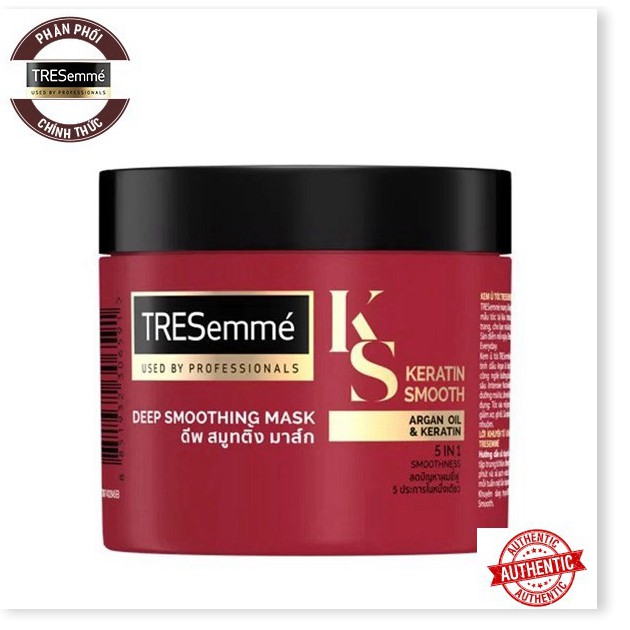 [Mã giảm giá] [Mã giảm giá Mỹ phẩm chính hãng] Kem Ủ Tóc Vào Nếp Mượt Mà TRESemmé Keratin Smooth Deep Smoothing Mask 180