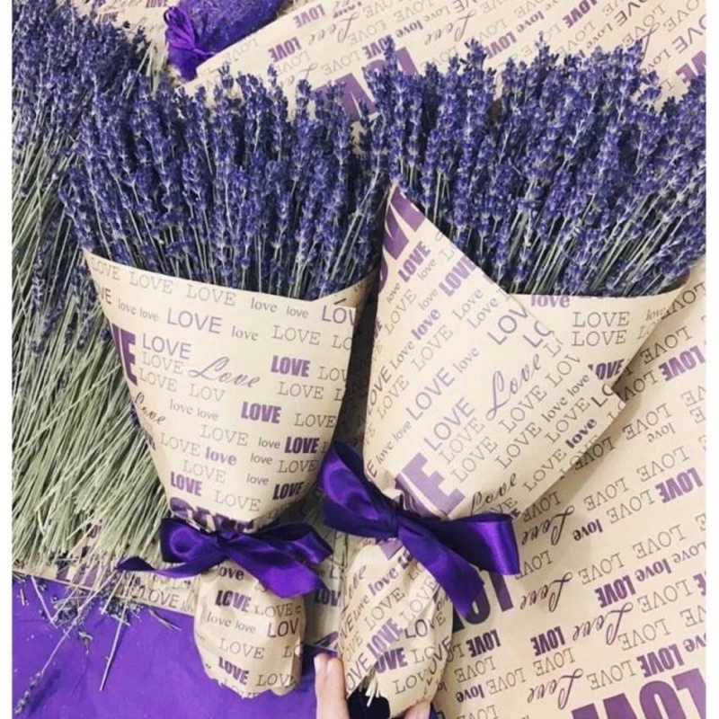 Bó 100 cành hoa Lavender khô thơm phòng, trang trí nhà cửa, nội thất