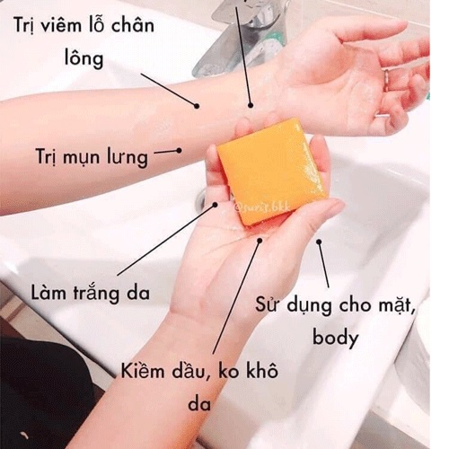 Xà phòng tắm chiết xuất cám Gạo+ Sữa /Cam + Nghệ 60gr - Thái Lan