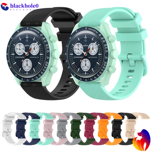 Dây Đeo Silicon Họa Tiết Sợi Carbon Thay Thế Cho Đồng Hồ Thông Minh Omega X Swatch