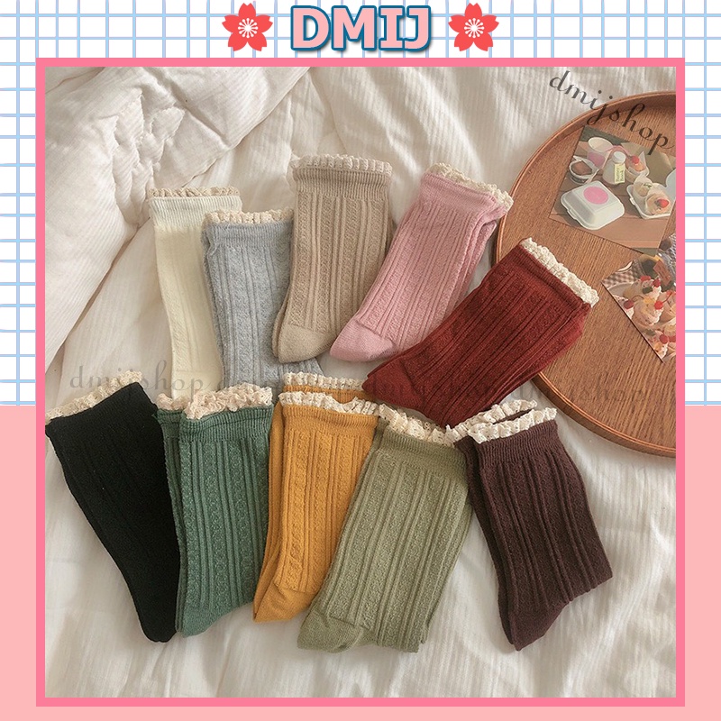 Tất bèo nữ cổ cao phong cách vintage hàn quốc nhiều màu