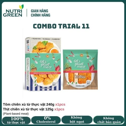 Combo Trial 11 từ thịt chay thực vật bổ sung protein thực vật chất đạm cho người ăn chay và eat clean Nutrigreen Food