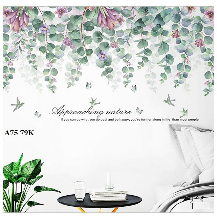 Decal dán tường [ HÀNG CHUẨN ĐẸP PHONG CÁCH HÀN QUÔC ] phong cách thiên nhiên tươi mát, trang trí phòng ngủ, phòng khách | BigBuy360 - bigbuy360.vn