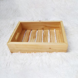 Khay gỗ đựng đồ đa năng loại dài 40cm rộng 30cm cao 10cm